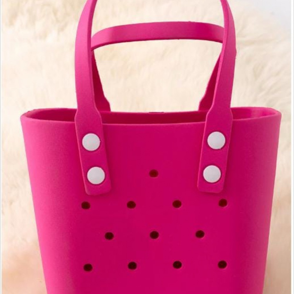 Mini Stylish Pink Rubber Tote Bag